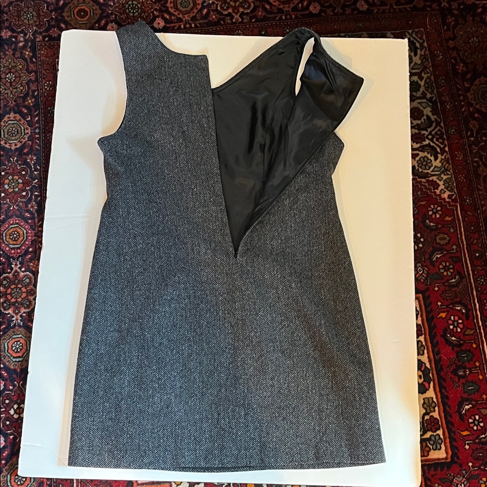 L.L. Bean Black and White Herringbone Wool Dress - Picture 5 of 14
